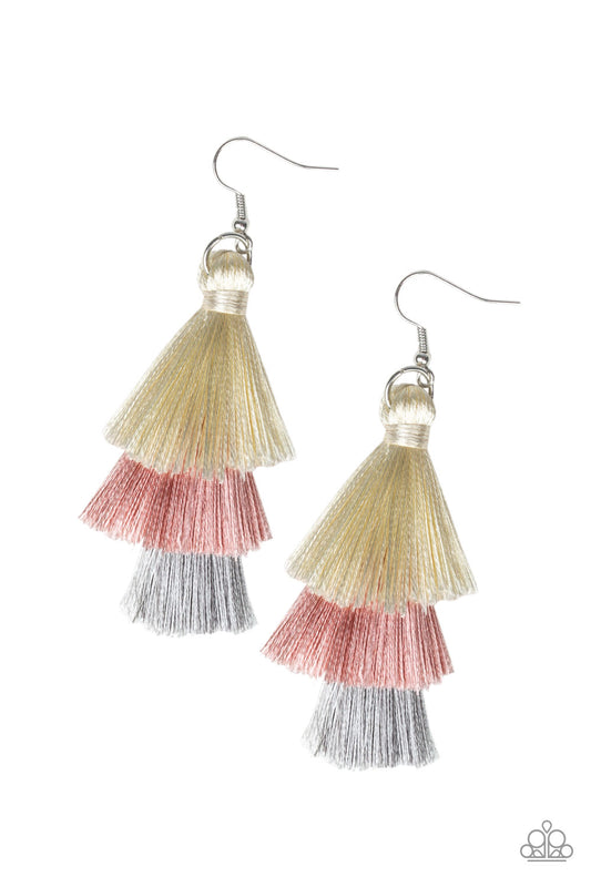 Hold On To Your Tassel! - Pink multi earrings