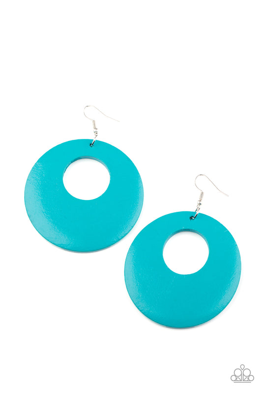 Island Hop - Blue wood earrings