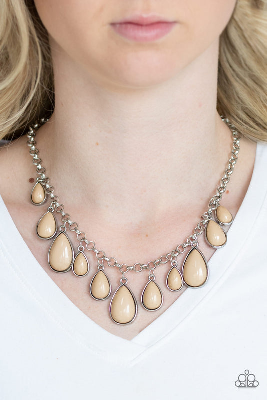 Jaw-Dropping Diva - Brown necklace