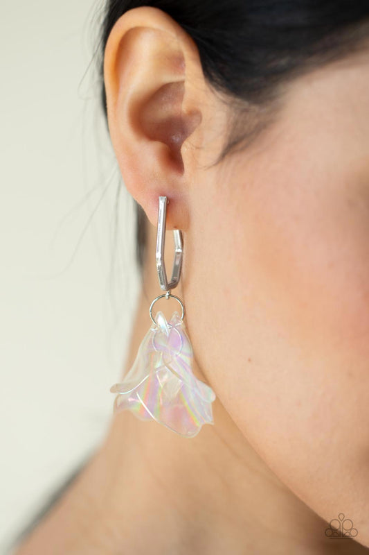 Jaw-Droppingly Jelly - Silver iridescent earrings