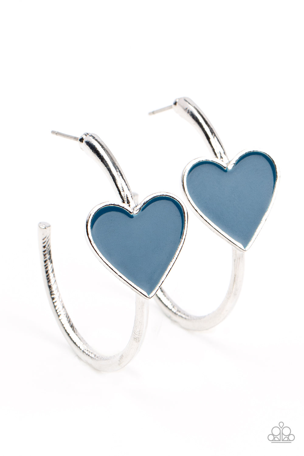 Kiss Up - Blue hoop earrings