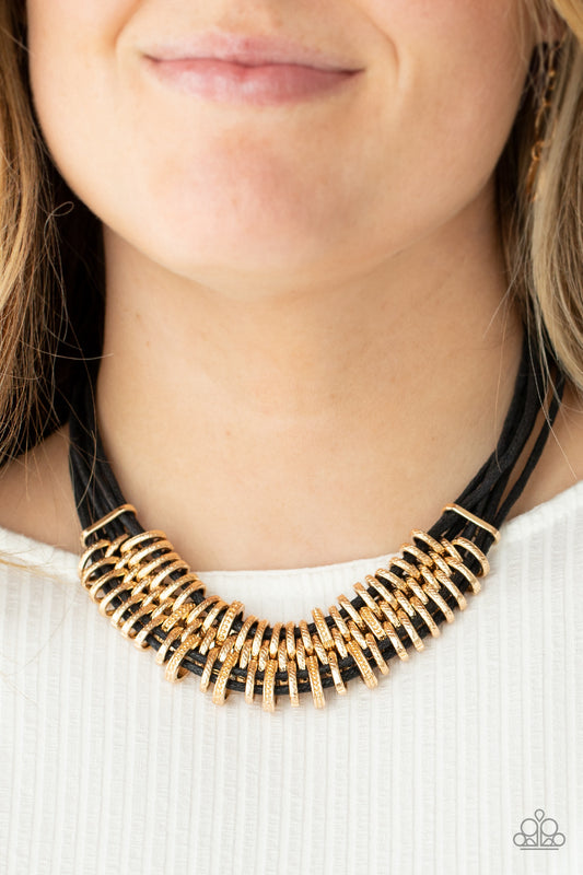 Lock, Stock, and SPARKLE - Gold necklace
