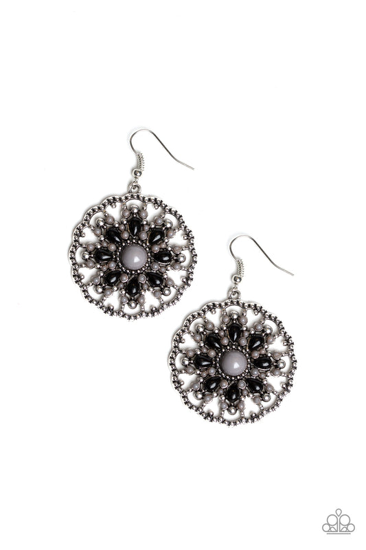 Mardi Gras Garden - Silver earrings