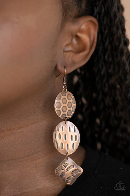 Mixed Movement - Copper earrings