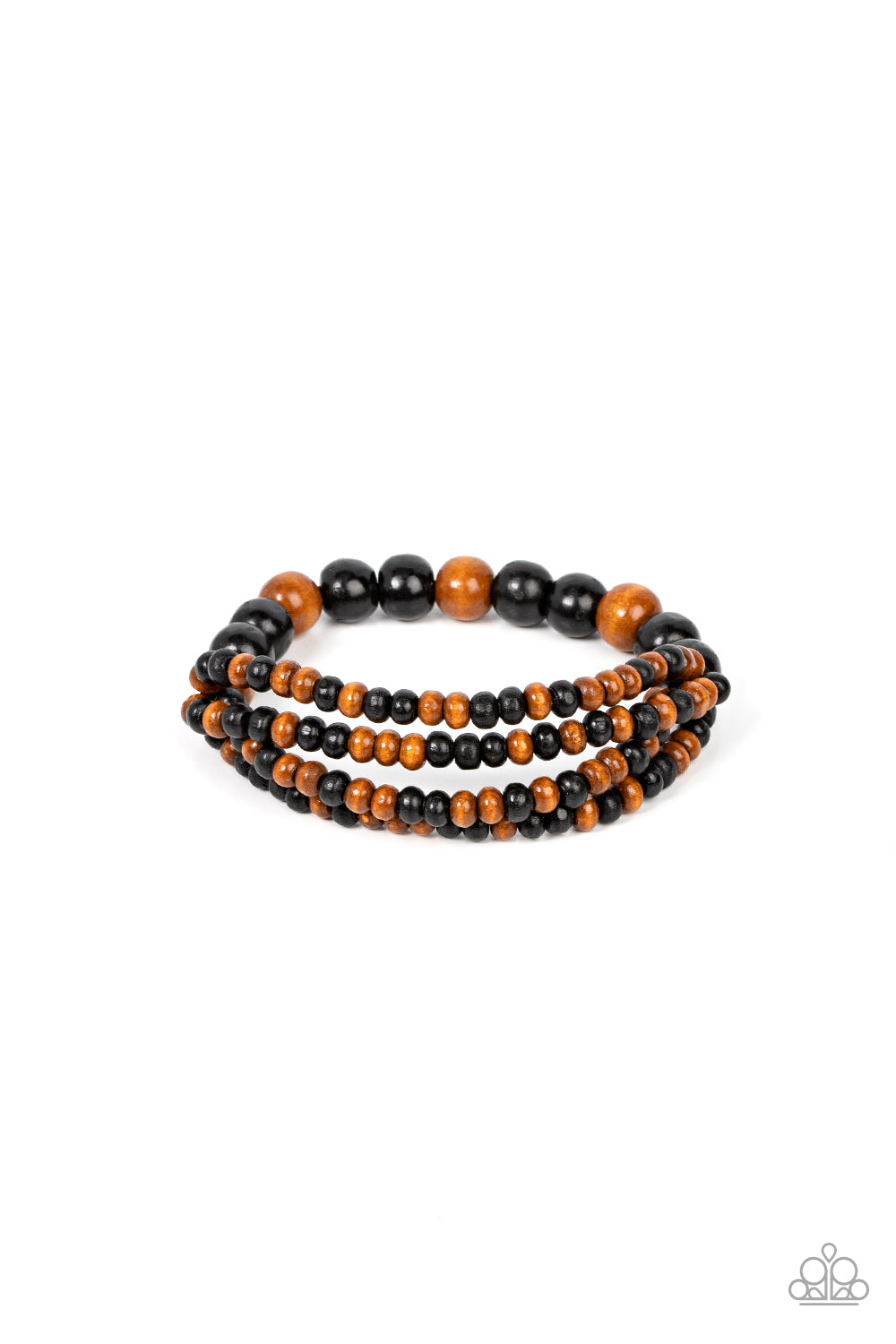 Oceania Oasis - Black/Brown wood bead bracelet