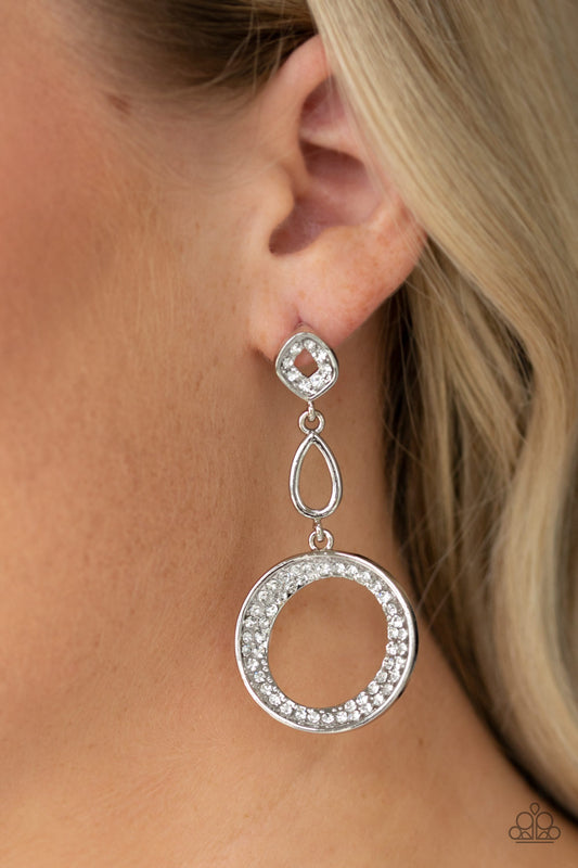 On The Glamour Scene - White post earrings