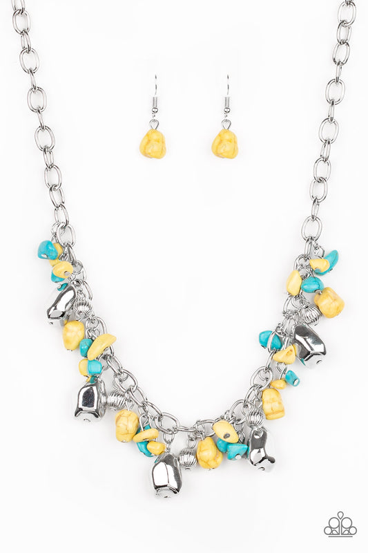 Quarry Trail - Yellow/Blue Stone necklace