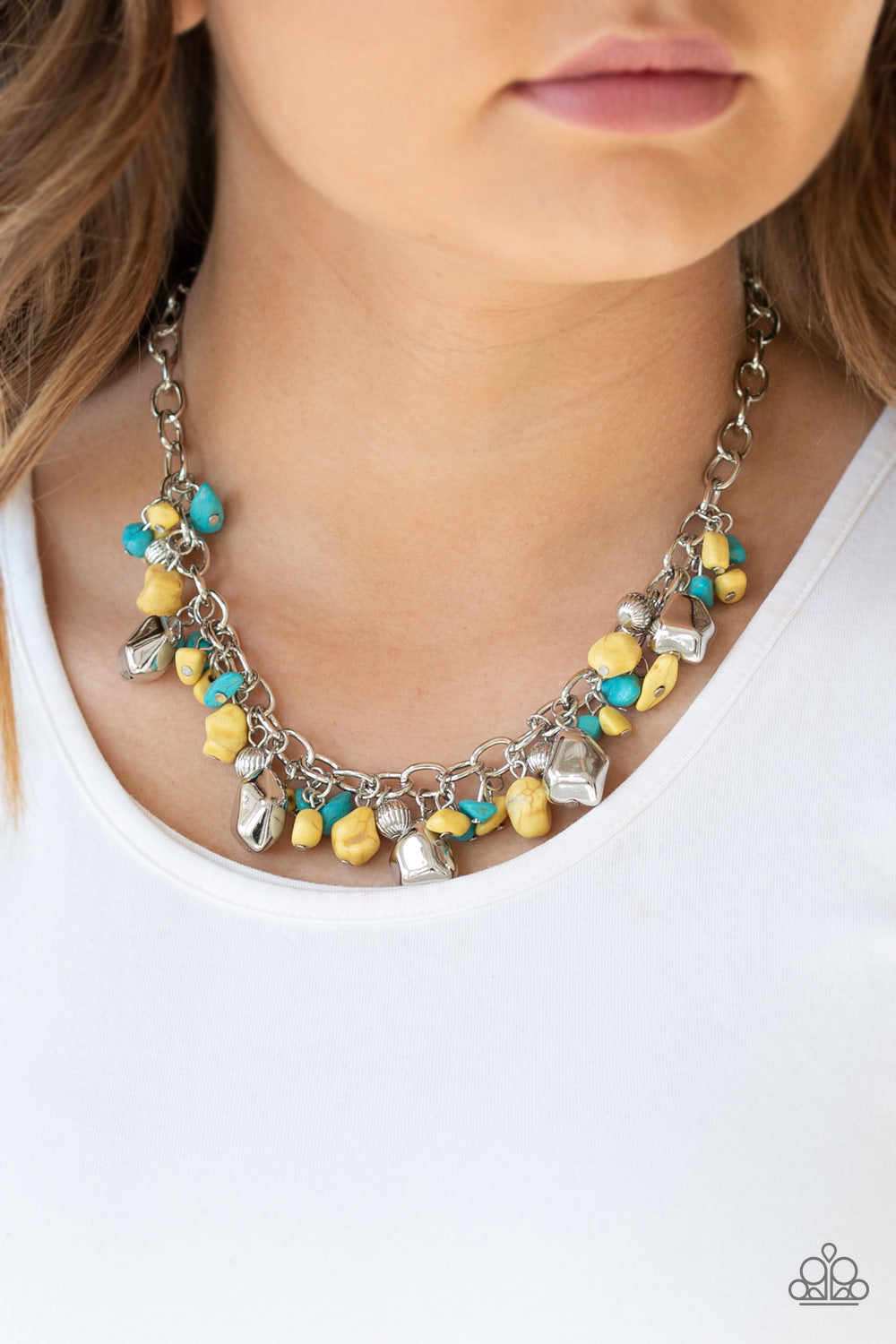 Quarry Trail - Yellow/Blue Stone necklace