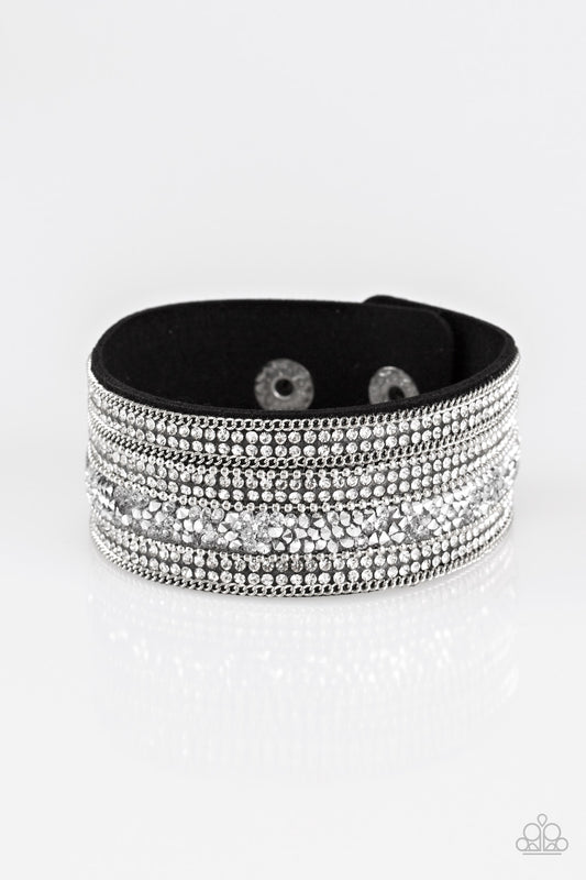 Really Rock Band - Black/Silver wrap bracelet