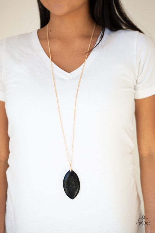 Santa Fe Simplicity - Black/Gold necklace