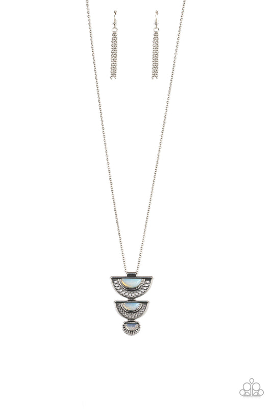 Serene Sheen - White iridescent necklace