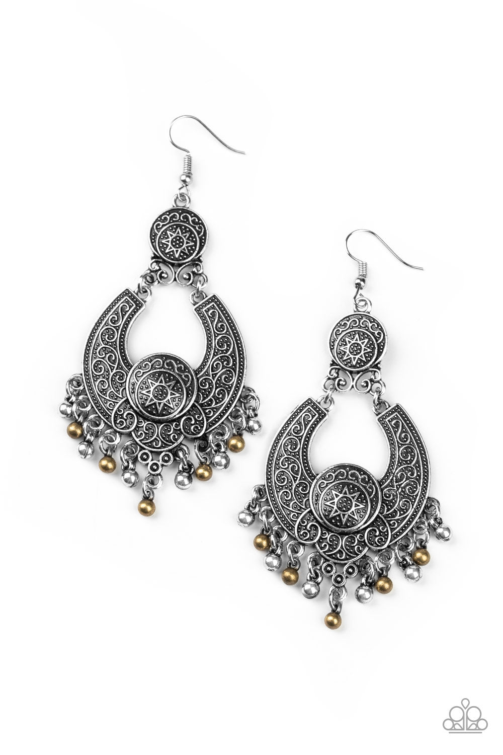 Sunny Chimes - Multi earrings (Silver & Brass)