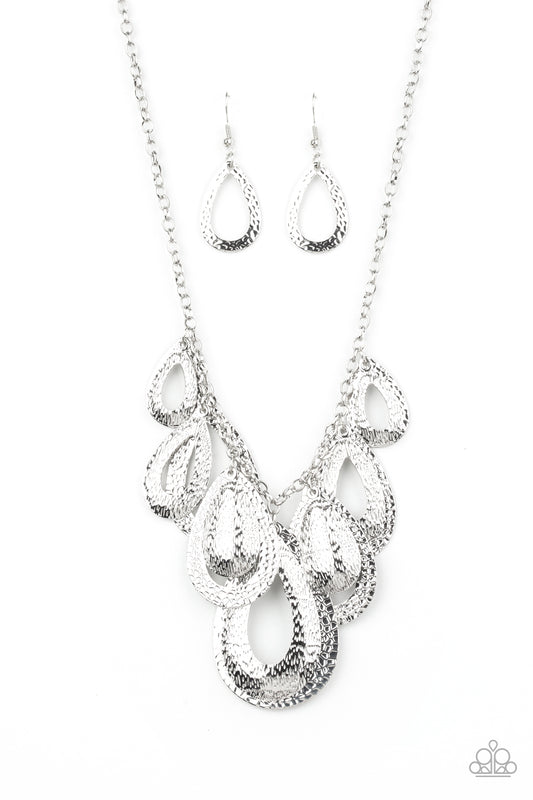Teardrop Tempest - Silver necklace