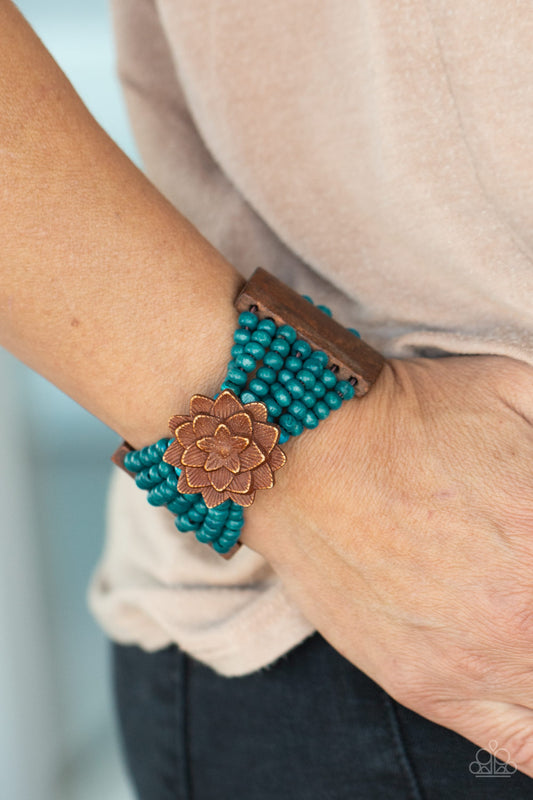 Tropical Sanctuary - Blue wood bracelet