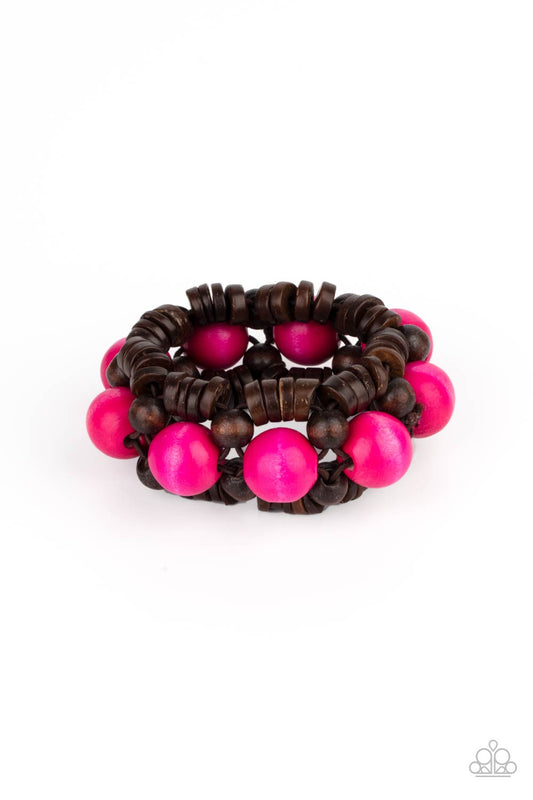Tropical Temptations - Pink wood bracelet