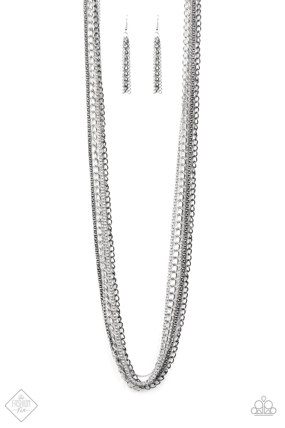 Turn Up The Mix - Silver/Gunmetal necklace