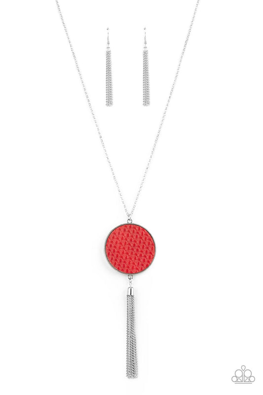 Wondrously Woven - Red leather necklace