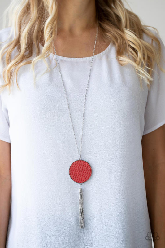 Wondrously Woven - Red leather necklace