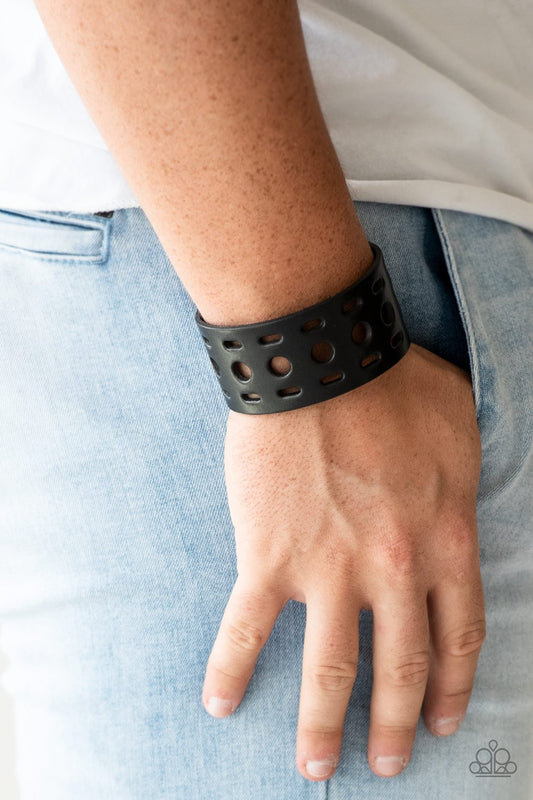 Free RANGER - Black Leather Bracelet