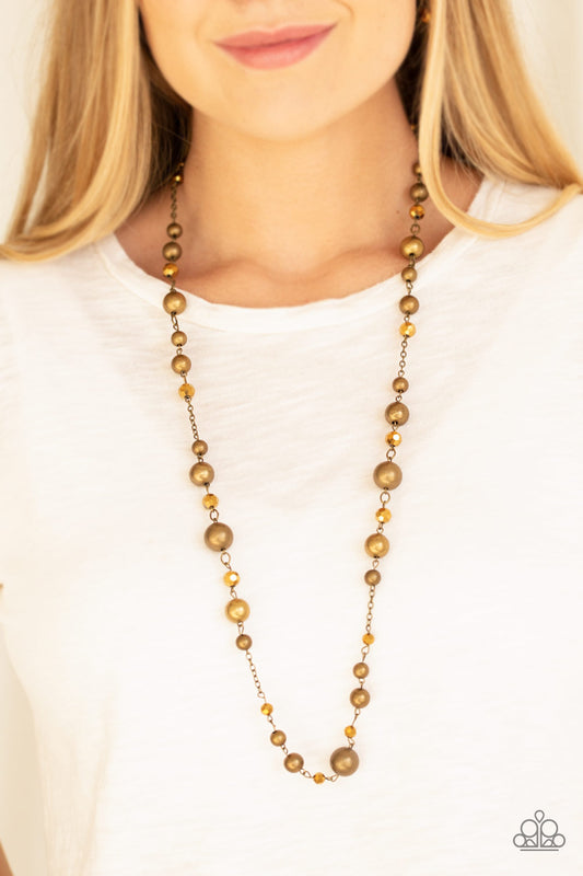 Modernly Majestic - Brass necklace