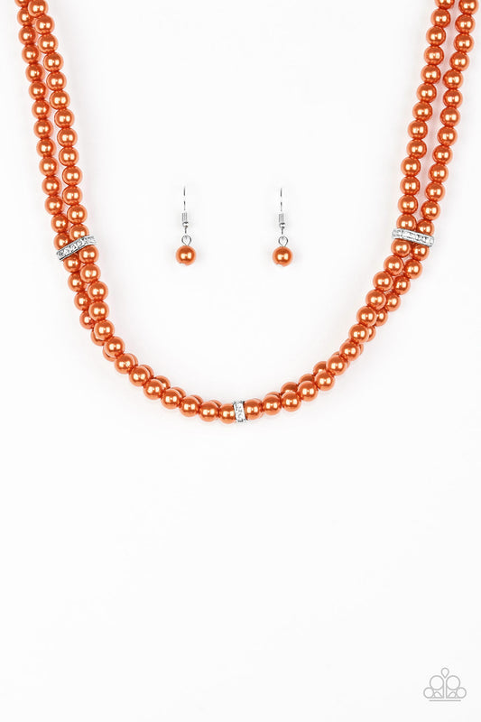 Put On Your Party Dress - Orange pearl necklace