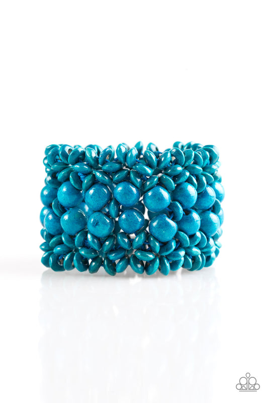 Tropical Bliss - Blue wood bracelet