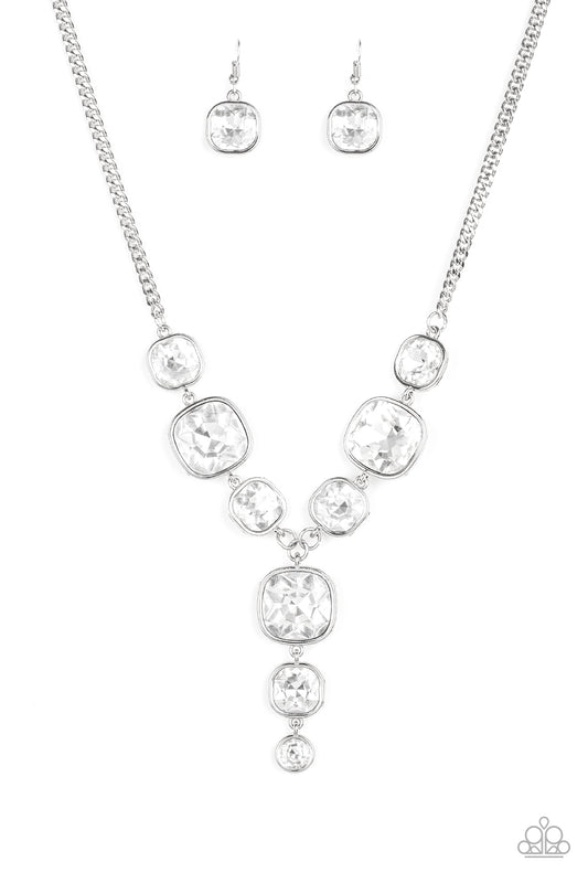 Legendary Luster - White gems necklace