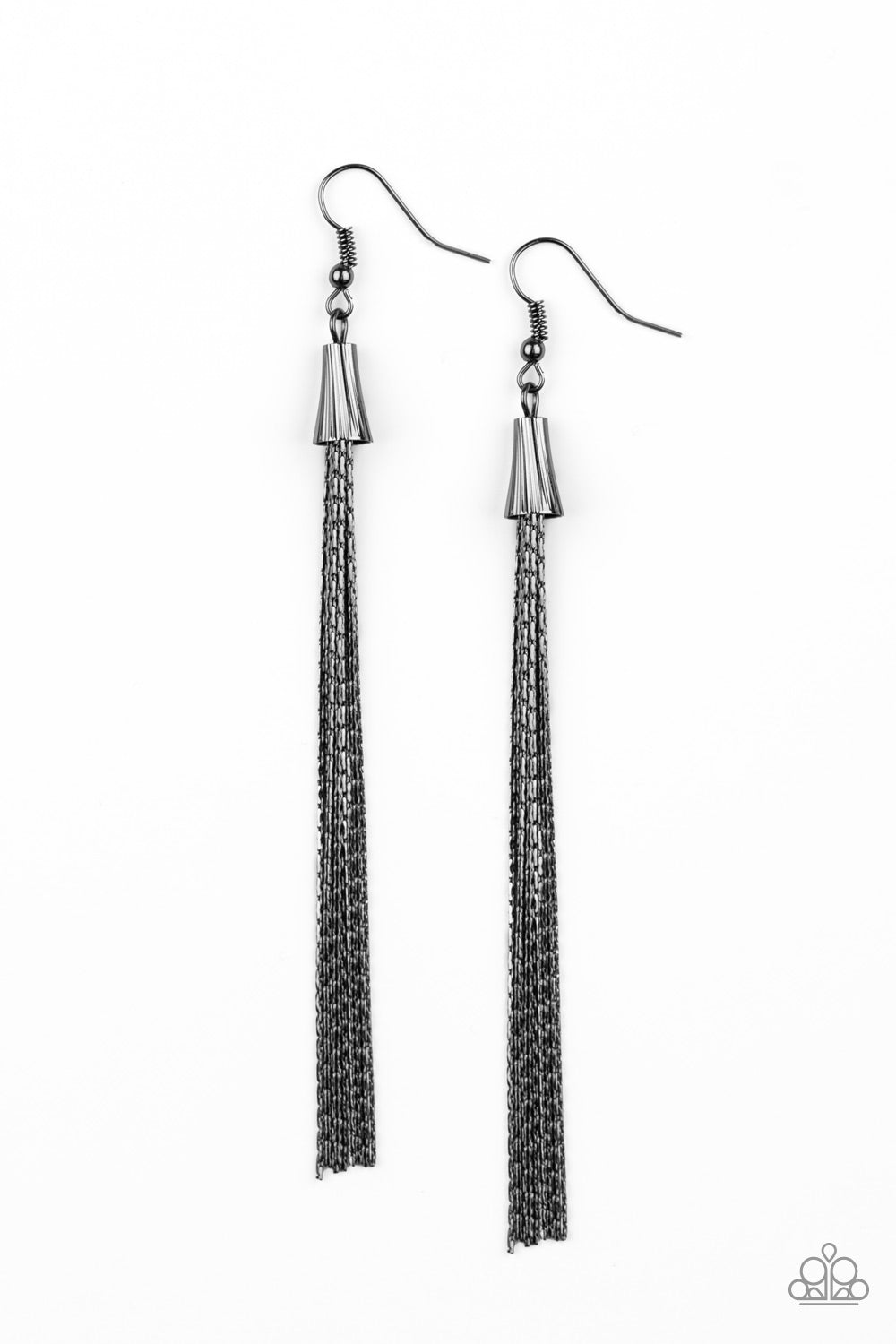 Shimmery Streamers - Black/Gunmetal Earrings (July 2020 Life of the Party)