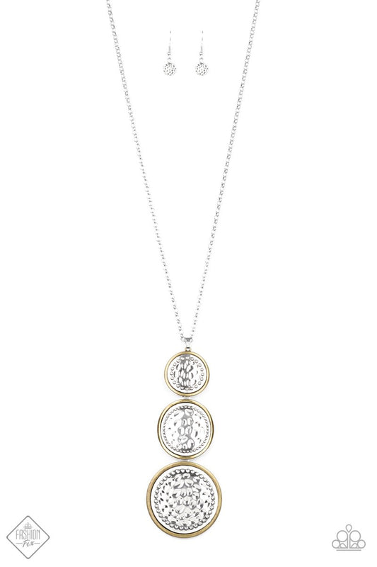 Buckle Down-brass necklace