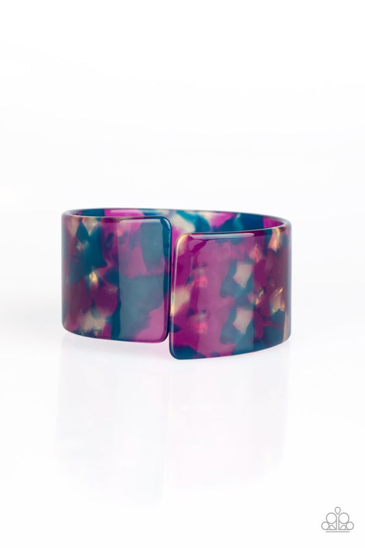 Groovy Vibes - Purple Multi acrylic cuff bracelet