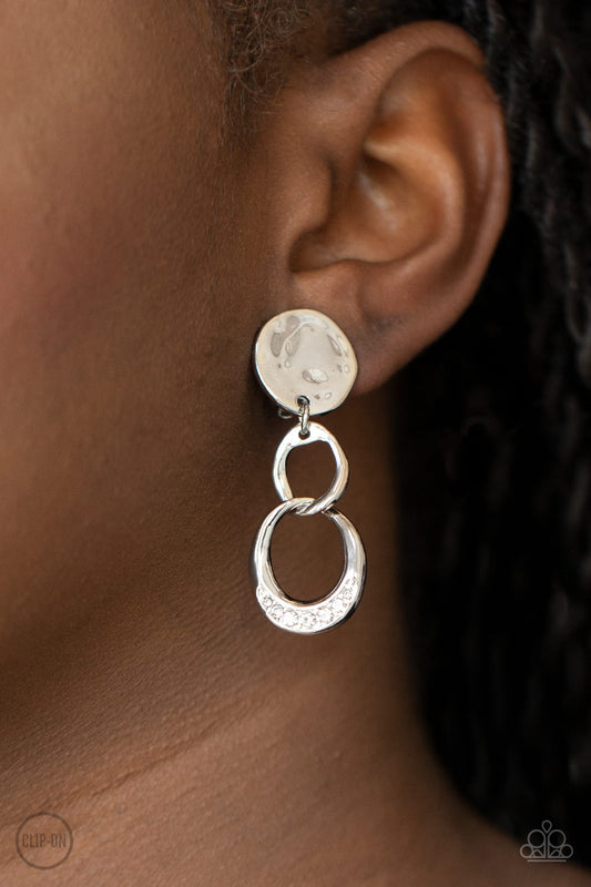 Reshaping Refinement - White clip on earrings