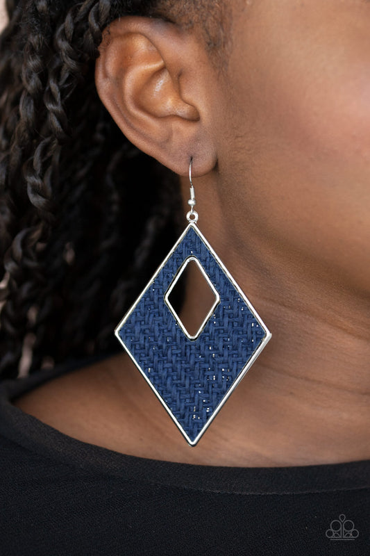 Woven Wanderer - Blue earrings
