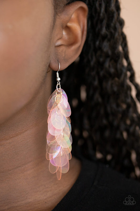 Stellar In Sequins - Pink iridescent earrings