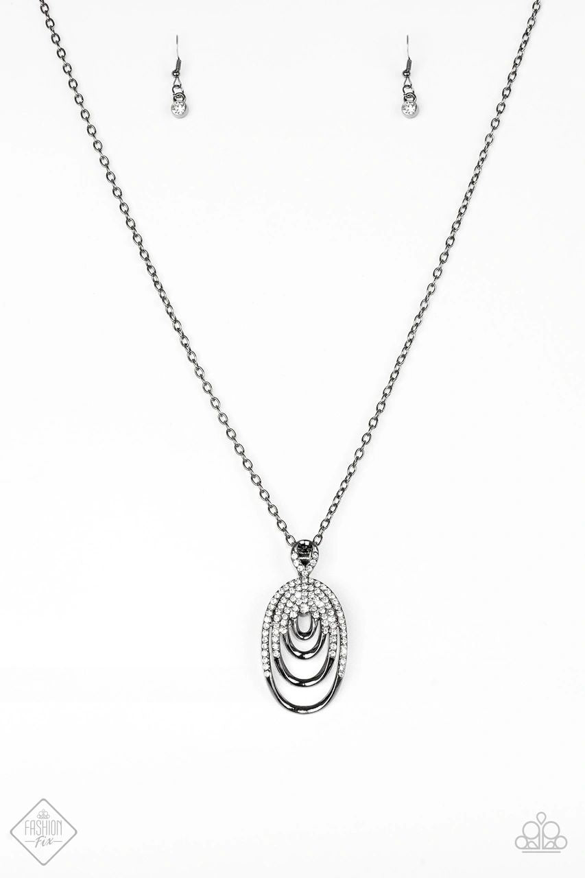 THE HEIRESS - BLACK/GUNMETAL NECKLACE