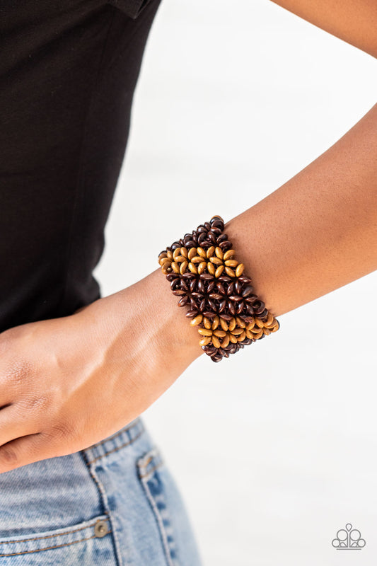 Island Expression - Brown wood bracelet