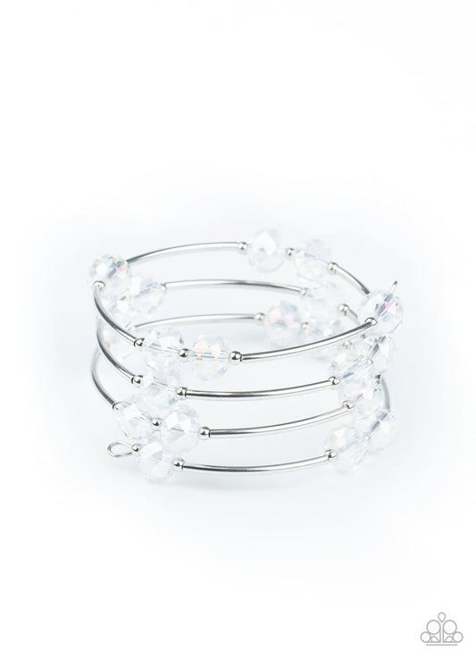 Dreamy Demure - White crystal like beads bracelet