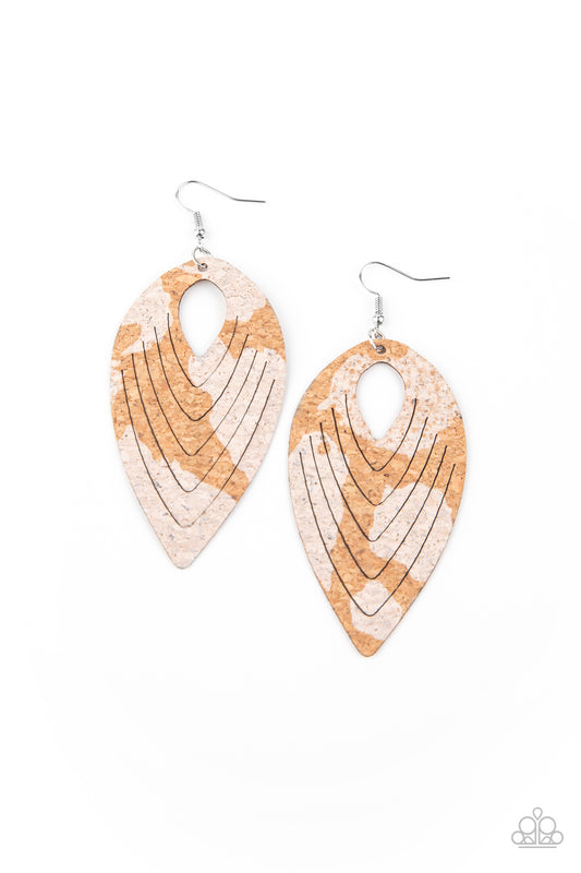 Cork Cabana - White earrings