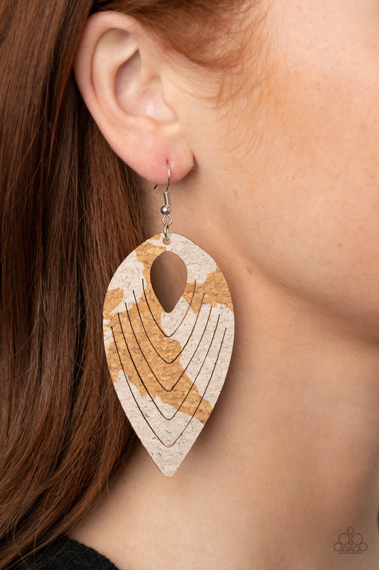 Cork Cabana - White earrings