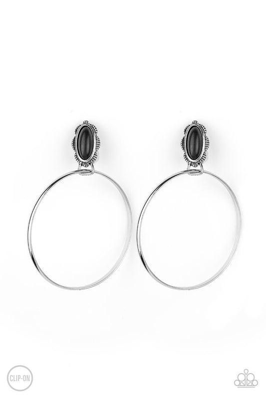 At Long LASSO - Black clip on earrings