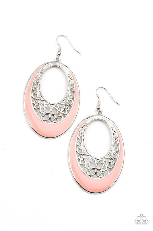 Orchard Bliss- Orange and Silver Earrings