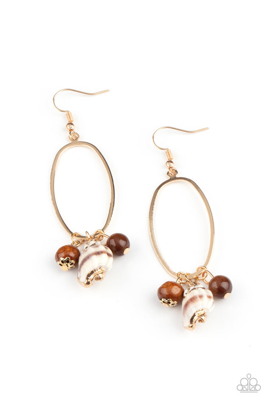 Golden Grotto - Brown/Gold earrings