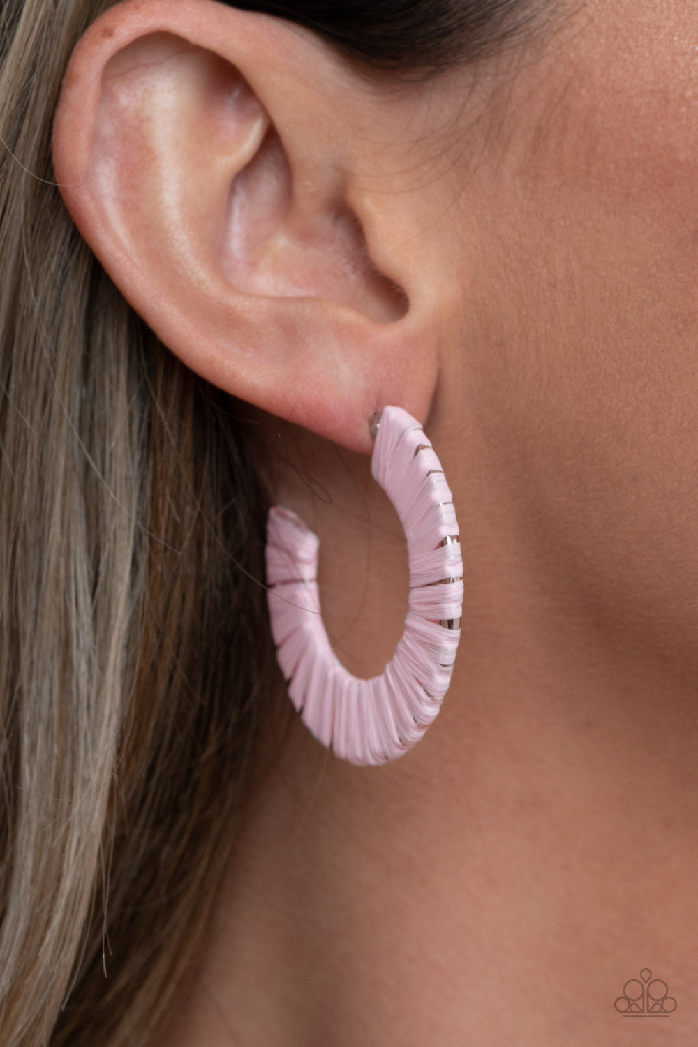 A Chance of RAINBOWS - Pink hoop earrings