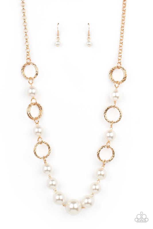 COUNTESS Me In - Gold/White pearl necklace
