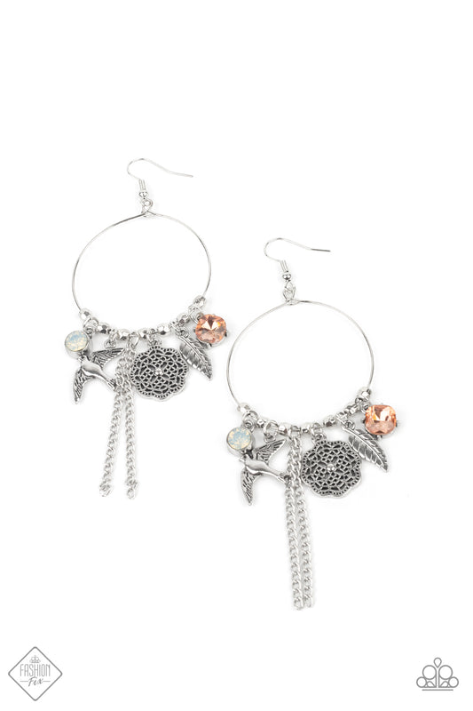 TWEET Dreams - White Gems/Multicolored Gems/Charm earrings (June 2021- Fashion Fix)