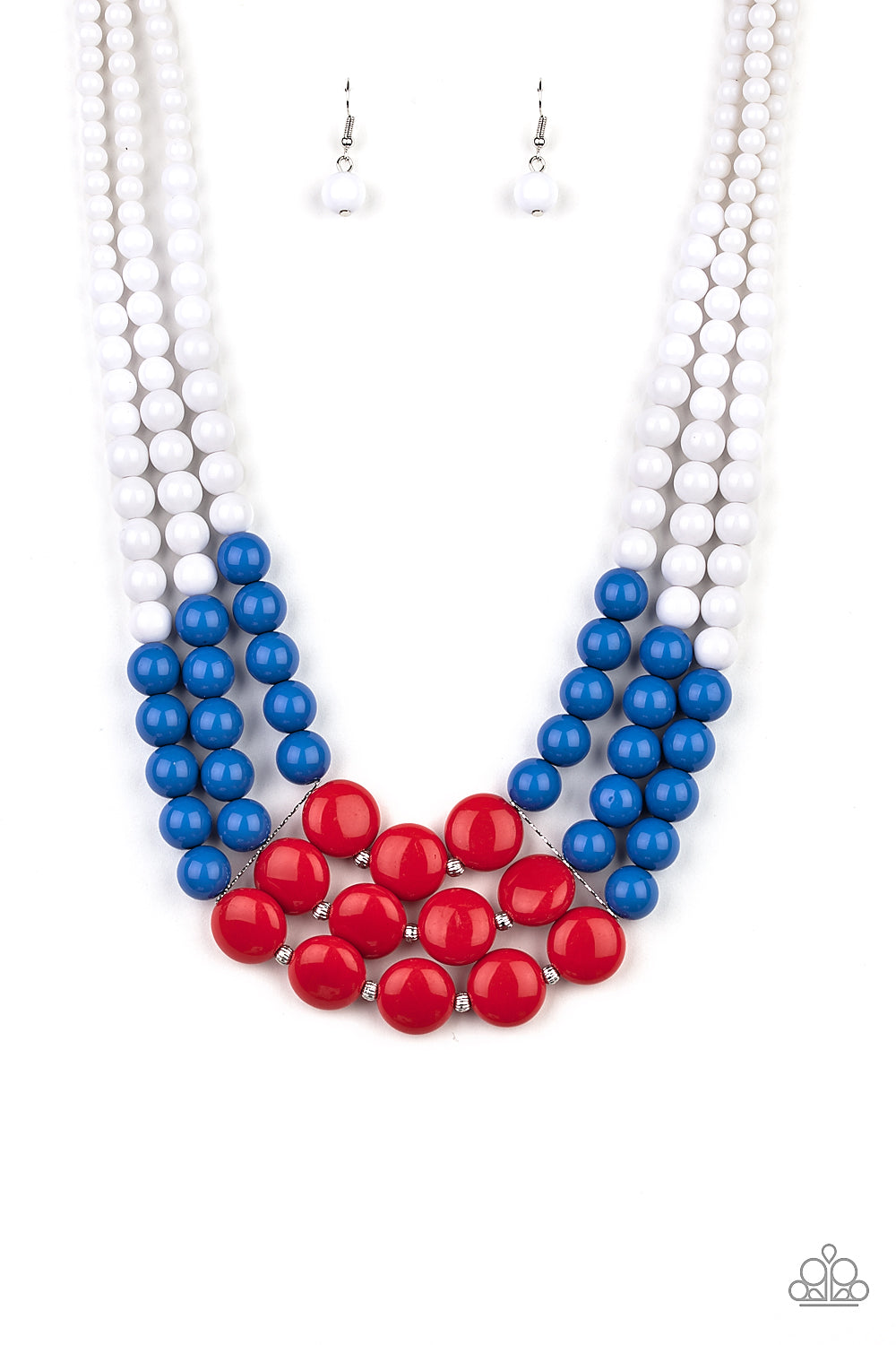 Beach Bauble - Red & Blue Multi necklace