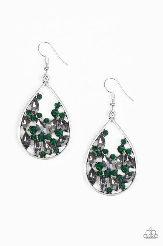 Cash or Crystal? - Green earrings