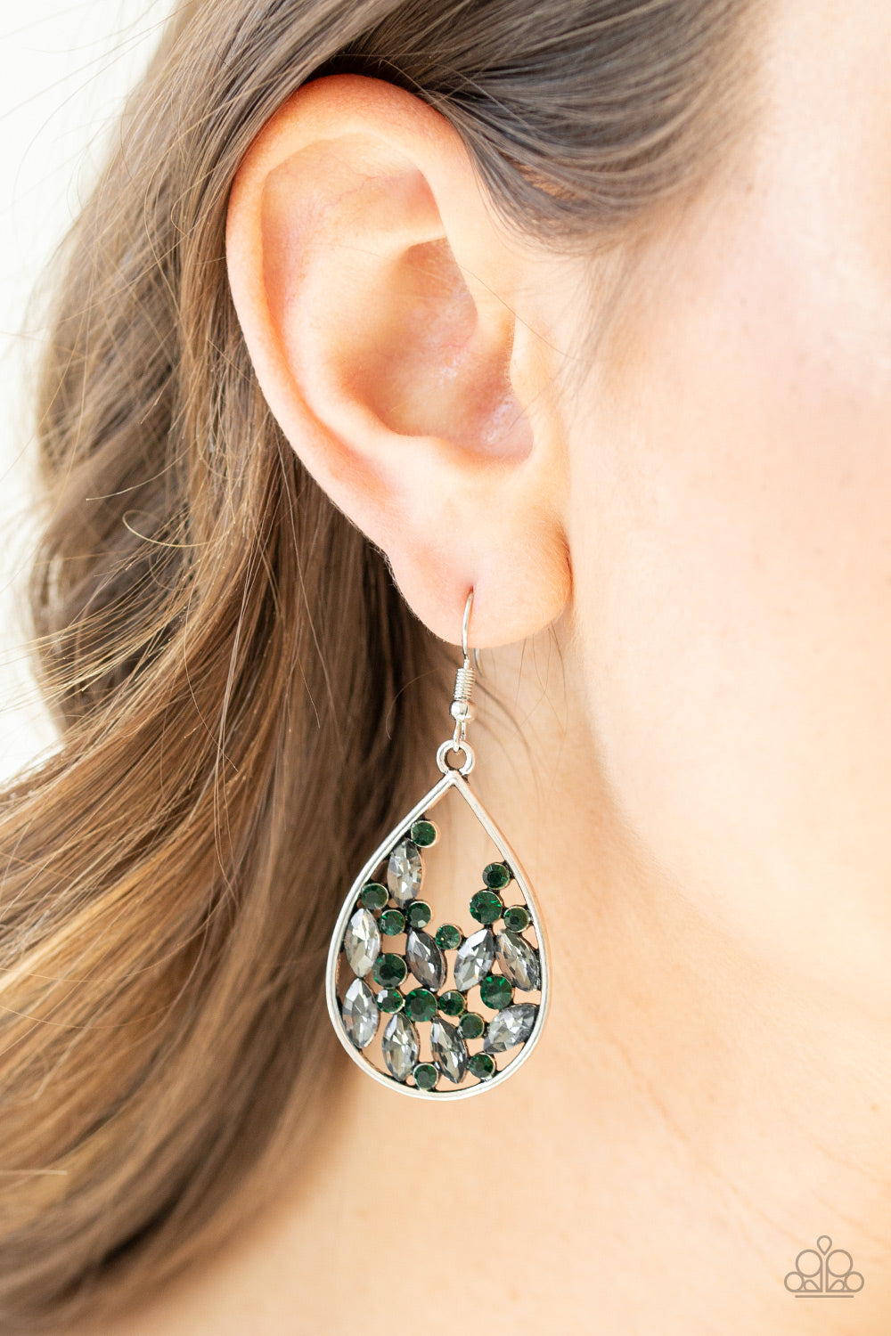 Cash or Crystal? - Green earrings