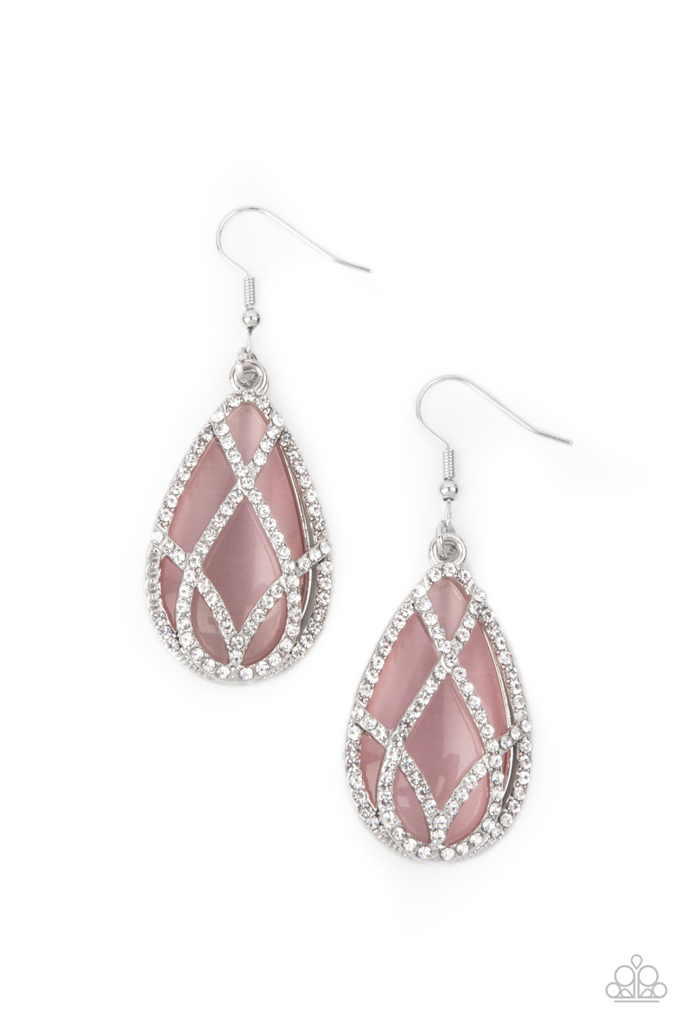 Crawling With Couture - Pink moonstone earrings