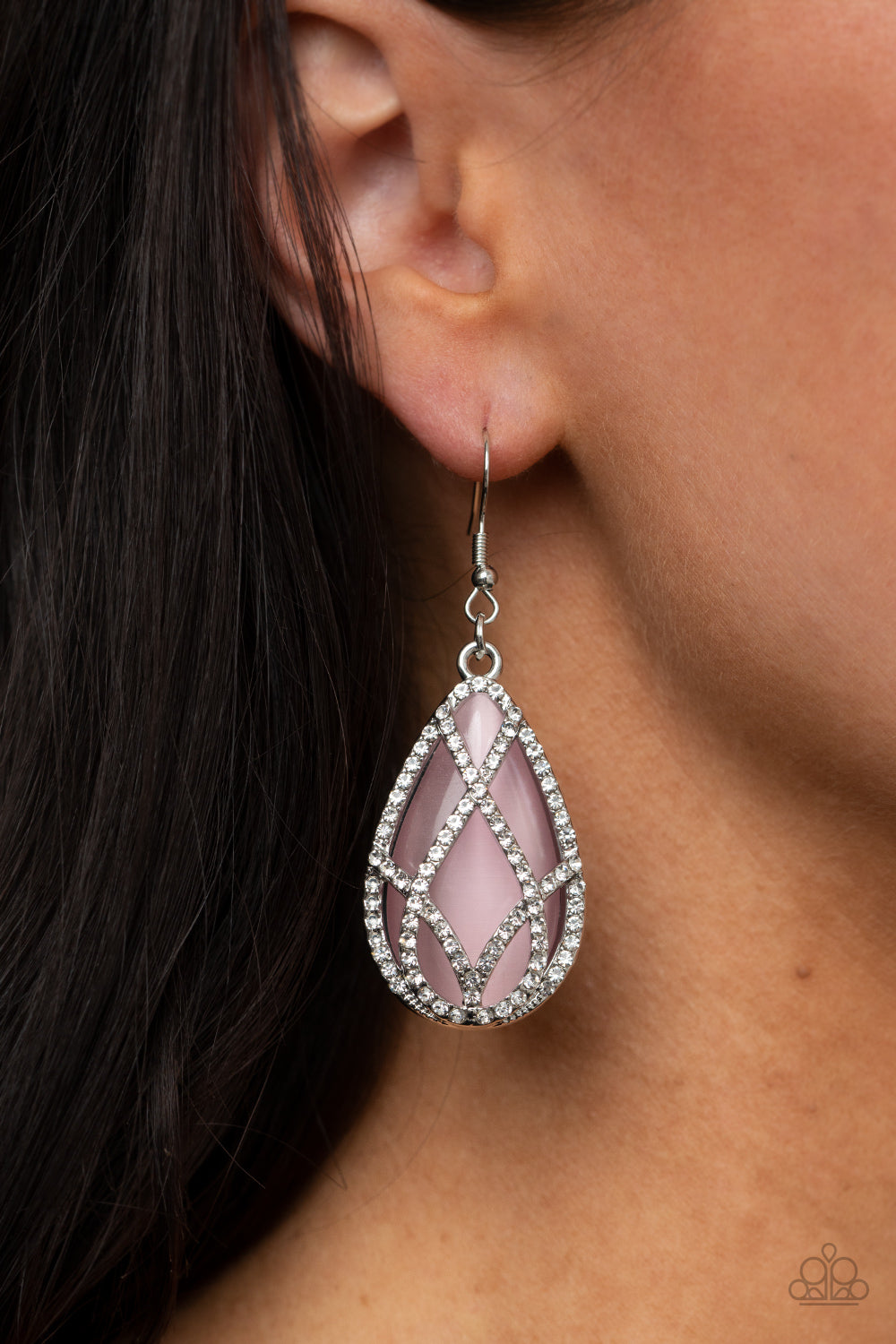 Crawling With Couture - Pink moonstone earrings