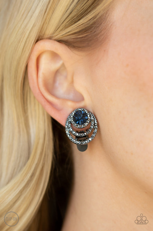 Epic Epicenter - Blue clip on earrings